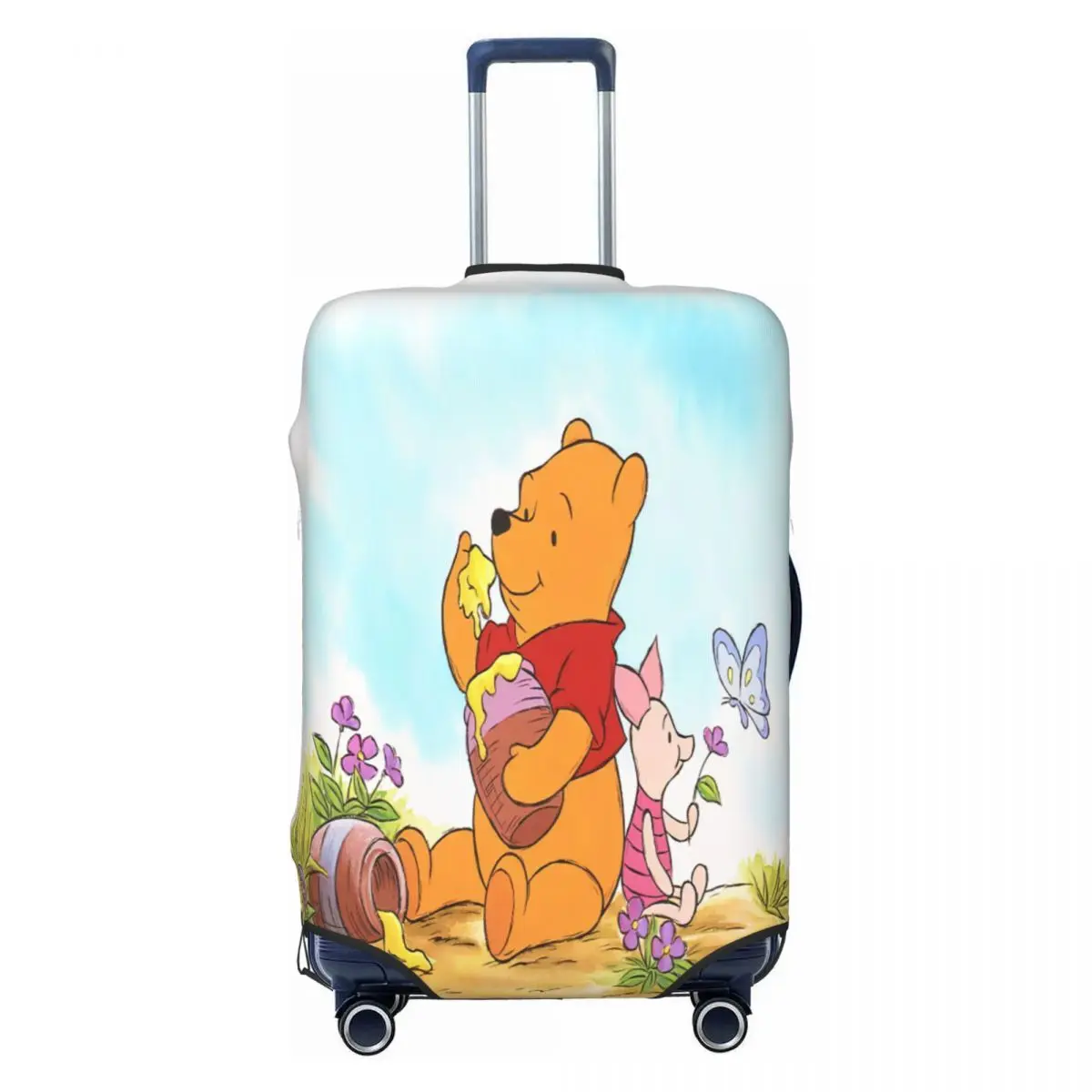 

Funny Winnie The Pooh Luggage Cover Protector Elastic Bear Travel Suitcase Covers