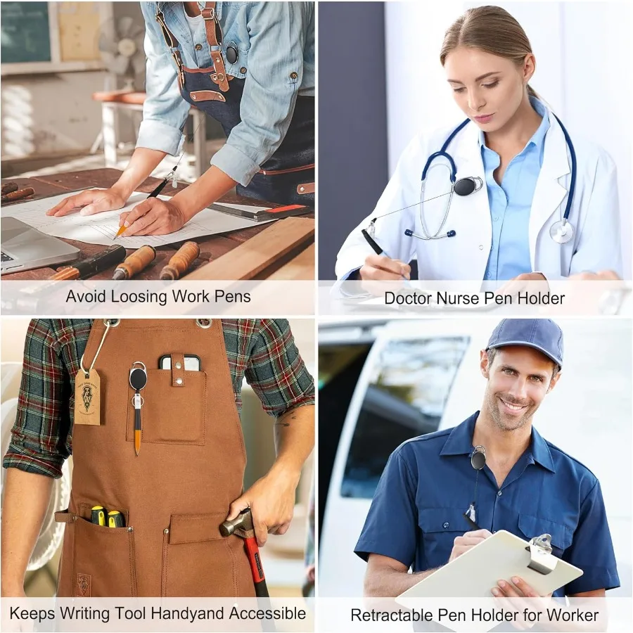 4 عبوات من حامل القلم القابل للسحب مع سلك Dyneema مقاس 31.5 بوصة من السيليكون المرن وحامل التقشير القابل للسحب مثالي لميكانيكي Carpente Nues