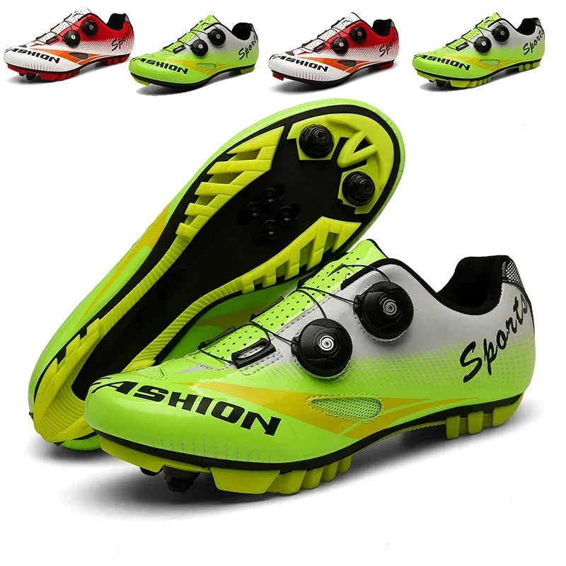 

Professional Cycling Shoes Men Racing Speed Women Bicycle Sneakers Cleat Road Bike SPD Mountain Footwear High Quality Green