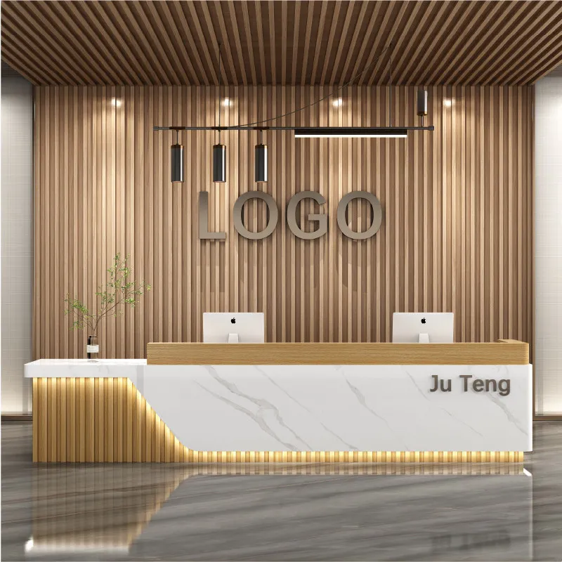 Modern Creative Reception Counter Design Company Hotel Bar Training Institution Bath Center Cashier Desk Office Furniture FYRD
