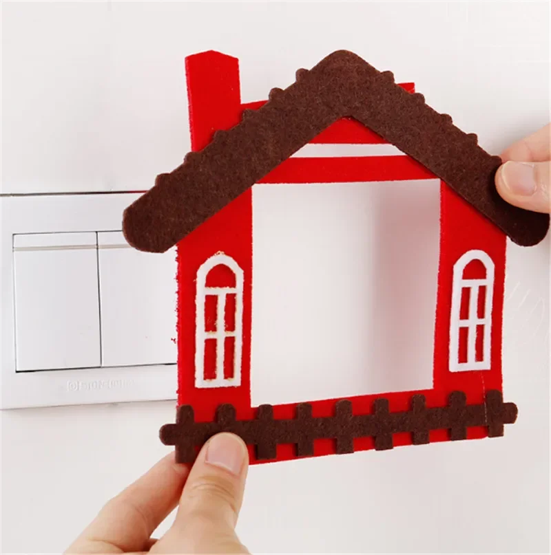 Cute Cartoon Felt Open Light Switch Stickers Decorative Switches For Living Room Bedroom Dustproof Protective Cover-1PC