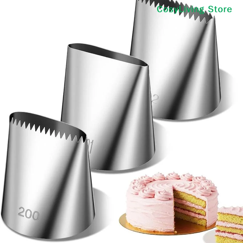 [CL]1/3Pcs Oversized DIY Cake Making Cream Cupcake Stainless Steel Tools Mouth Flower Lcing Piping Nozzles Kitchen Pastry Decor