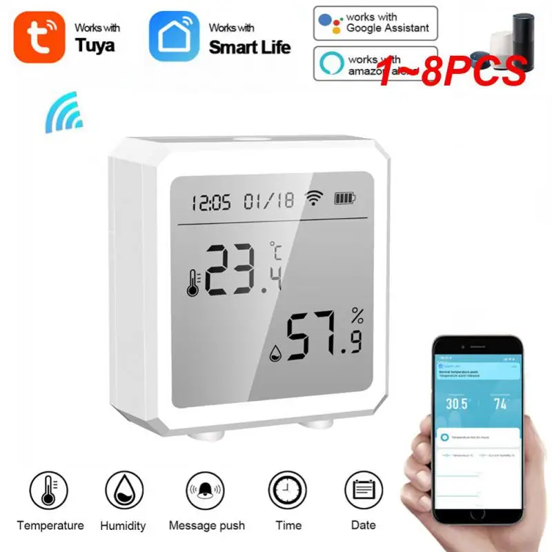 

1~8PCS Tuya Zigbee3.0 Smart Temperature and Humidity Sensor Wireless Thermometer with LCD Screen Digital Display Work with Alexa