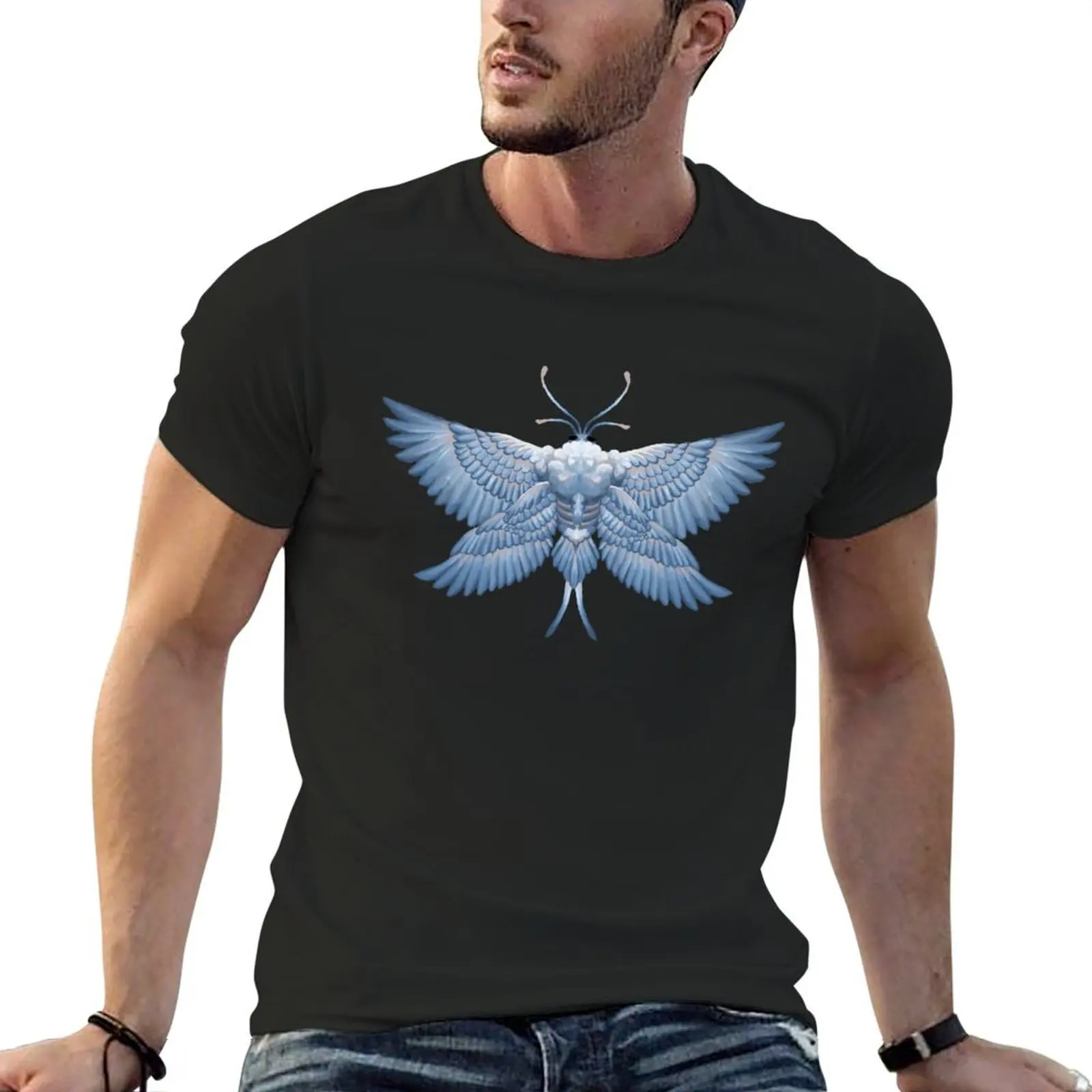 Bird Moth Painted - Transparent T-Shirt Short sleeve tee custom t shirt t shirt men 100℅ cotton