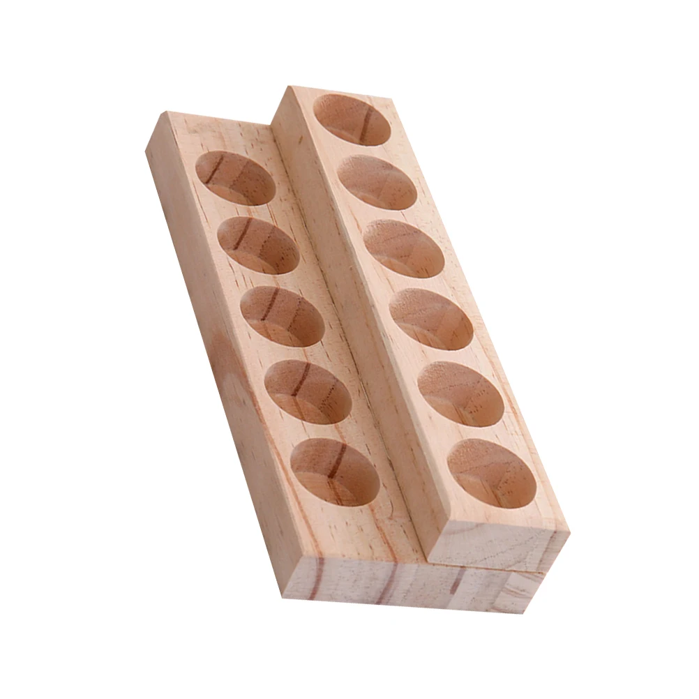 

Solid Wood Essential Oil Rack Organizer Shelf Multifunction Bamboo Desktop for Makeup Items Display for Essential