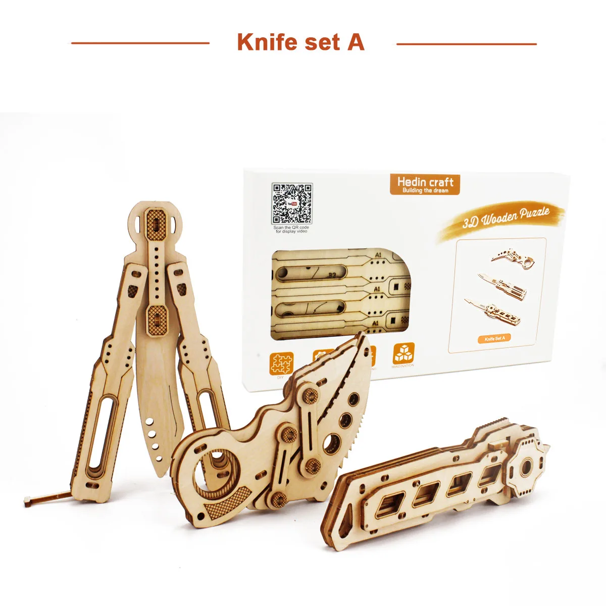 Fausse griffe pliante papillon opaque CSGO, jouet au couteau, puzzles 3D, kit exécutif d'apprentissage des nuits de construction, cadeau pour adultes et adolescents, 6 sortes