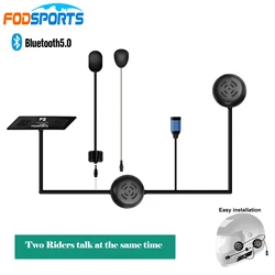 Fodsports F2-Bluetooth5.0 helmet bluetooth headset Voice Control Intercom Motorcycle 2Riders interfono moto IP67 Waterproof