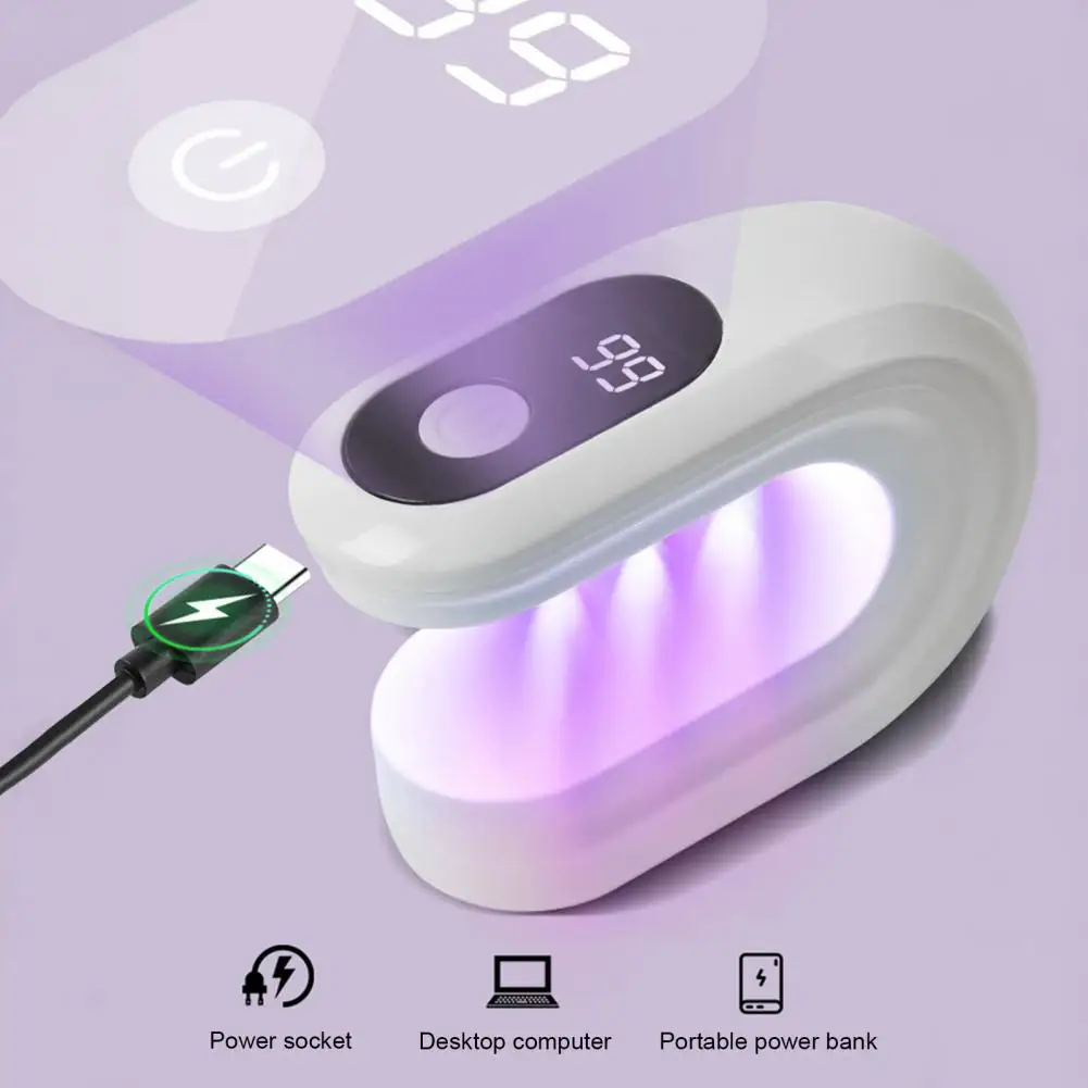 Mini UV LED-nagellamp voor gelnagels Draagbaar manicurelicht Handheld U-vormig uithardingslicht voor sneldrogend