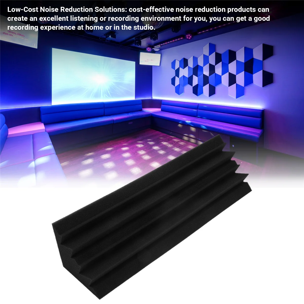 New 4 Pcs Acoustic Panels Studio Acoustic Soundproof Foam,Sound Treatment Bass Trap Corner,Sound Panels Wedges,12X12X48cm