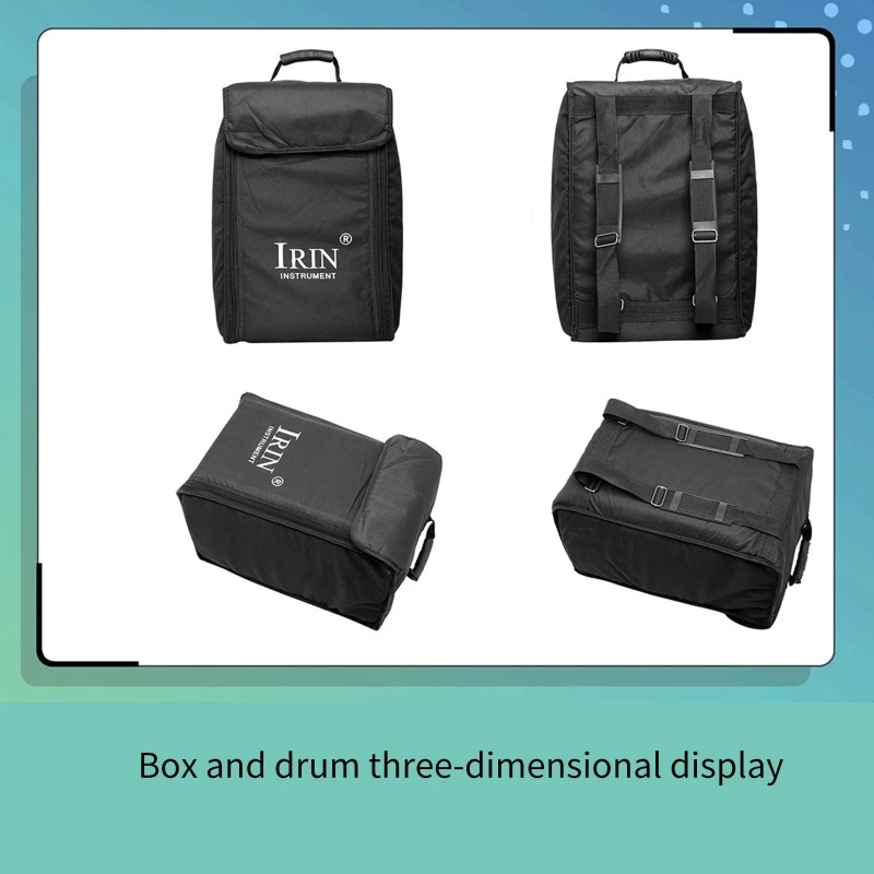 yunyun Zipper Instrument Case Cajon Shoulder Bag Drum Bag Cajon Carrying Bag Backpack Waterproof Padded Drum Case with Handle