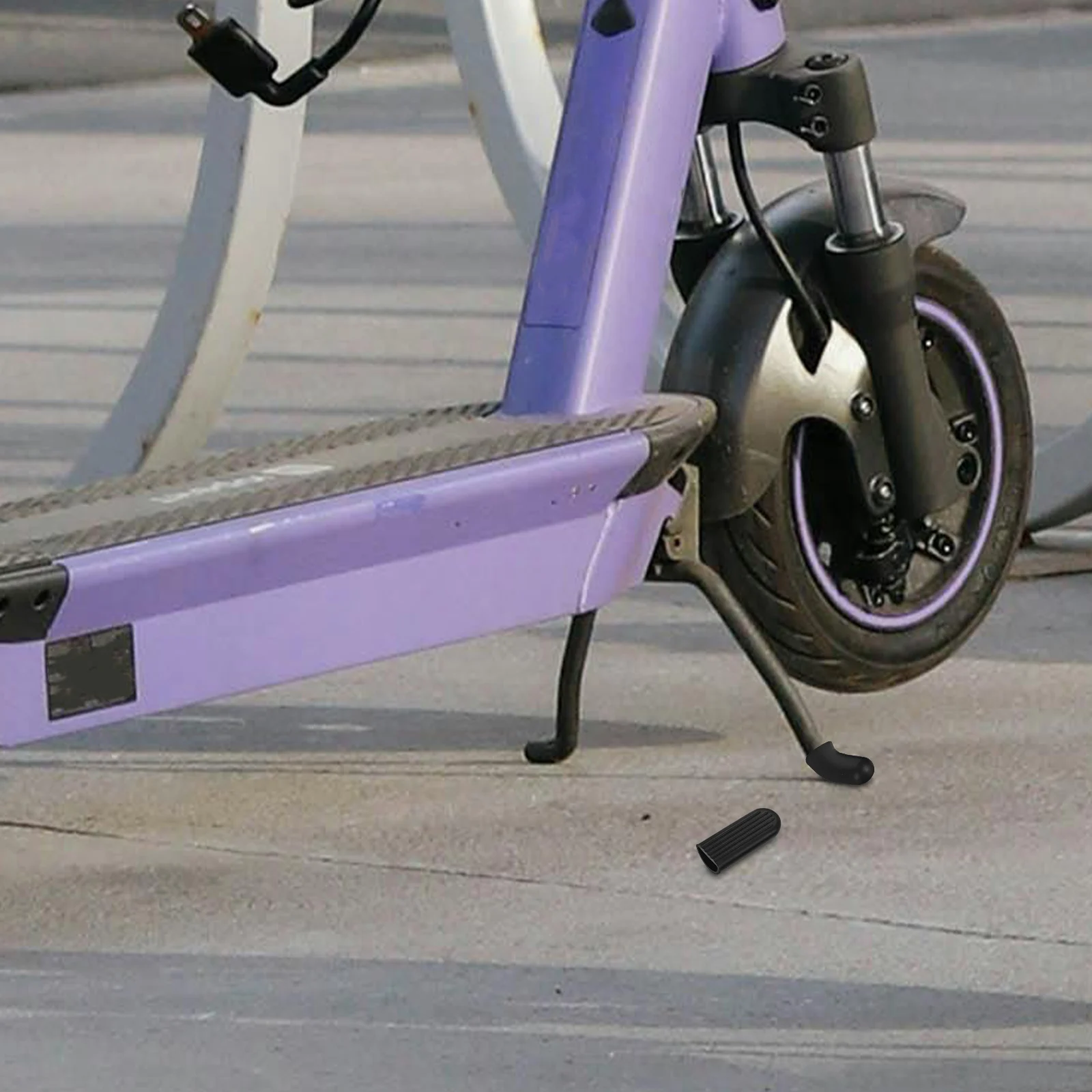 2 قطعة مسند سيليكون مضاد للانزلاق كم واقي سكوتر كهربائي دعم القدم وقوف السيارات حامل أسود غطاء مسند القدمين