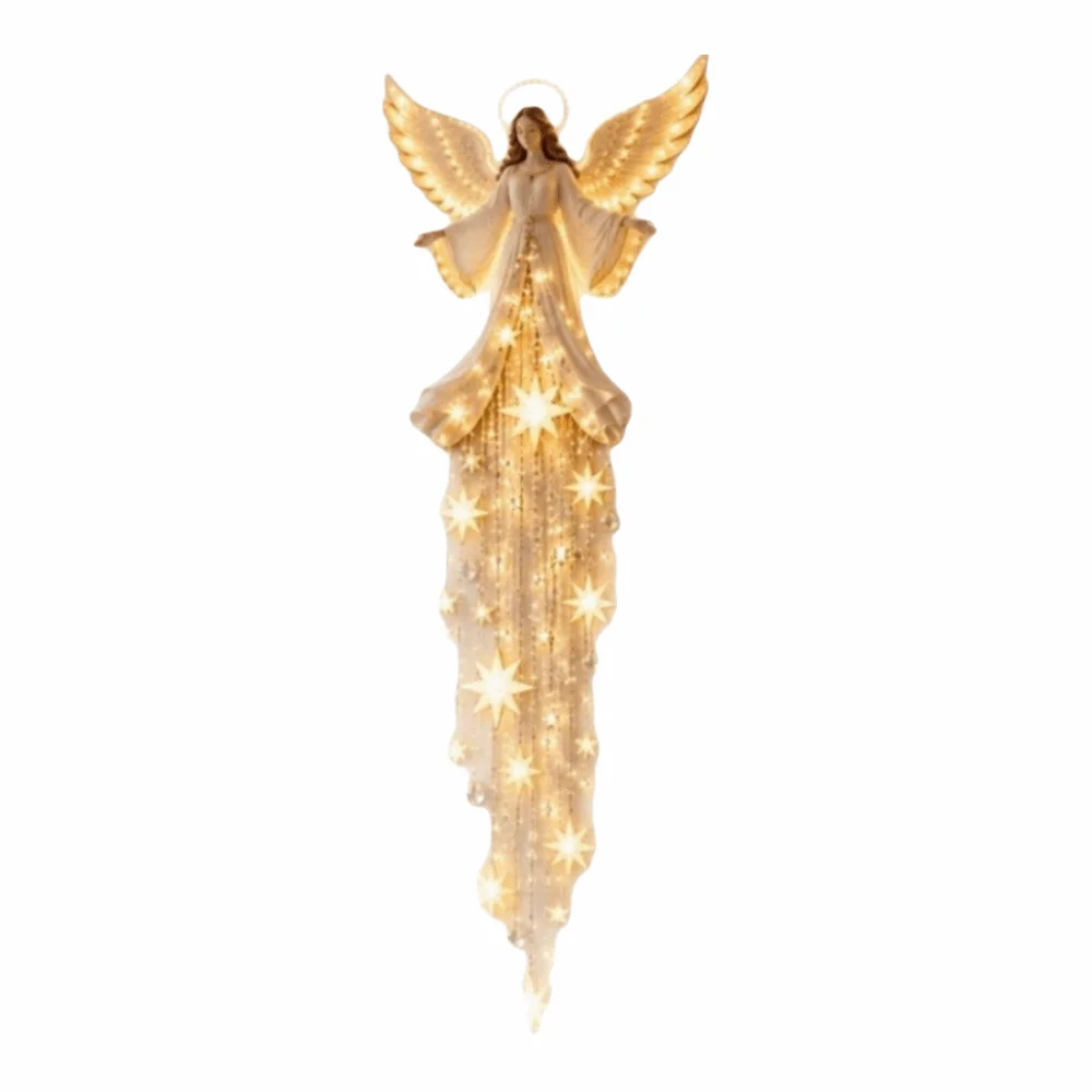 Cascading Glowing Angel Blessing Wall Light Warm Atmosphere Durable Christmas Wall Lamp Star Beautiful and Elegant
