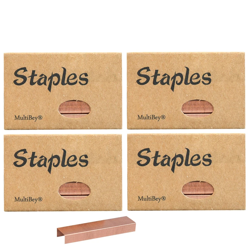 4Box Rose Gold Metal Office Standard Stapler Staples 26 / 6 Binding Machine School Office Supplies Accessories Stapler Pin