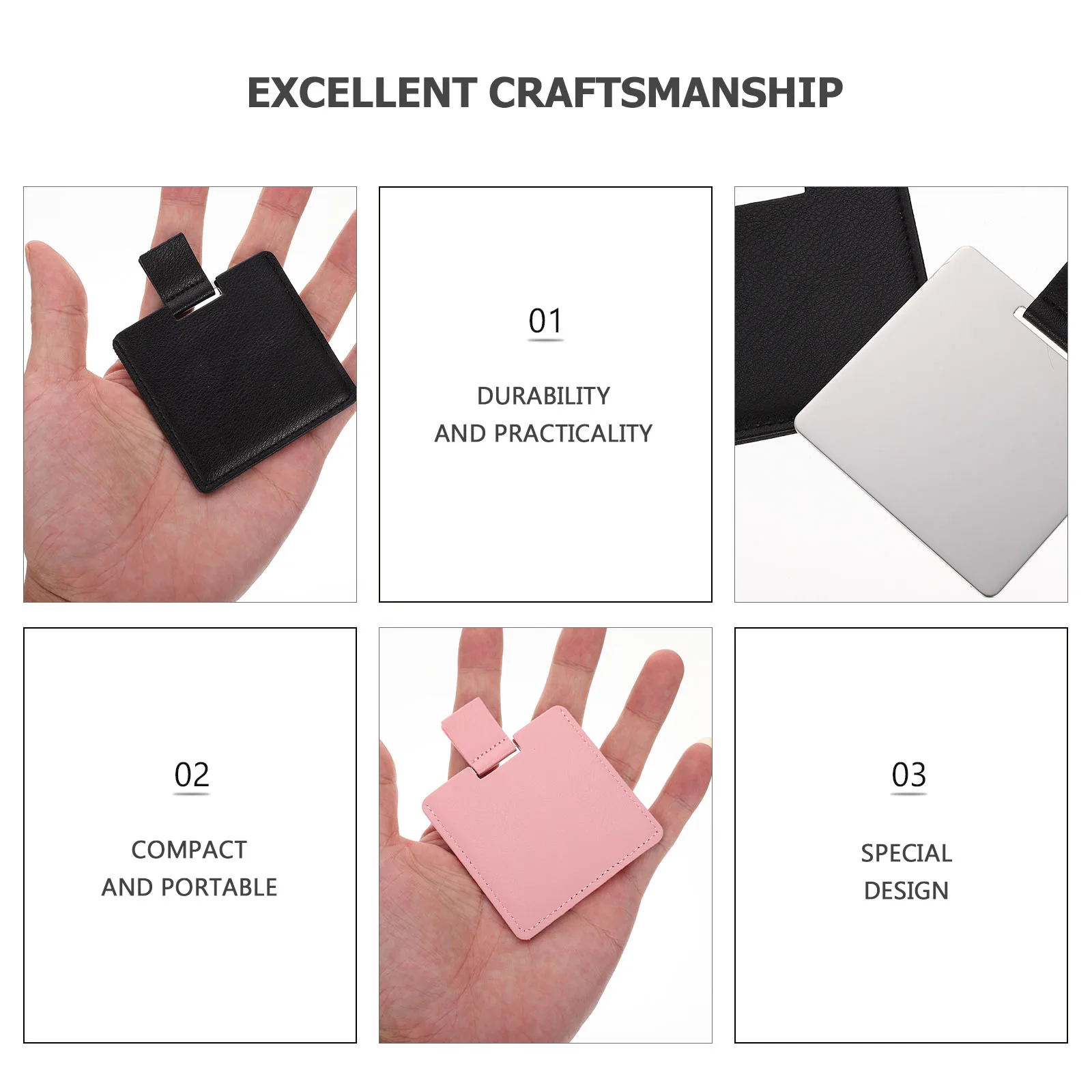 

5Pcs Makeup Mirrors Small Portable Compact Mirrors Travel Personal Handbag Pocket Mirror Makeup Mirror