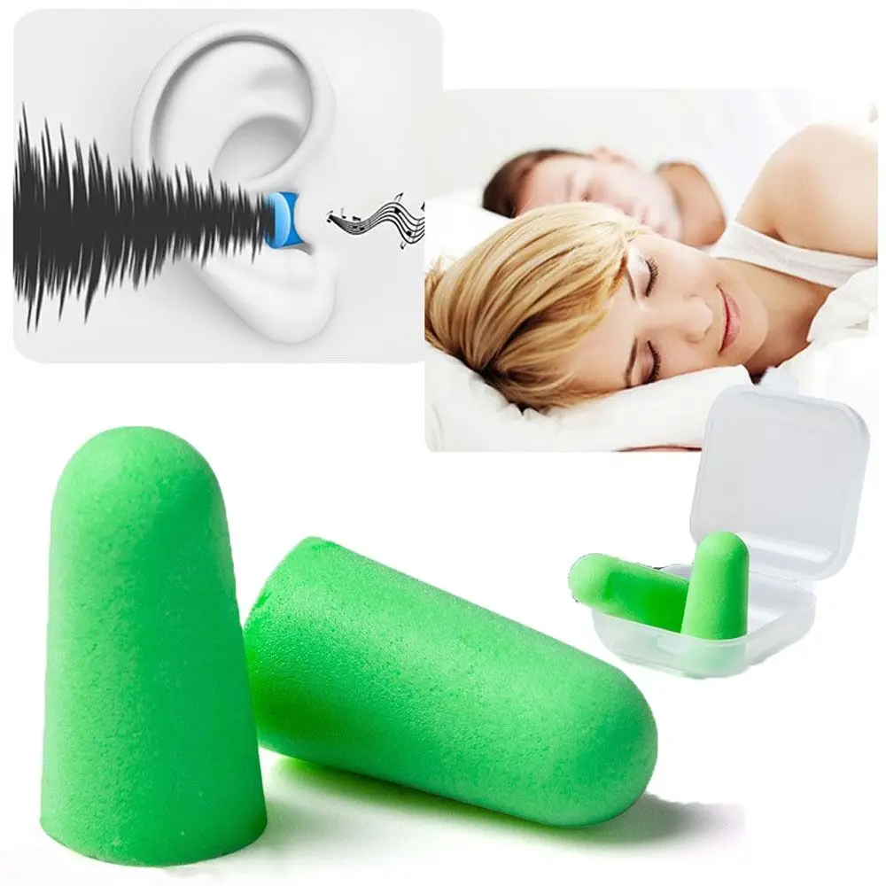 2 paar/schachtel Polyurethan schaum Anti-Noise-Ohr stöpsel Geschenk grün Rebound Lärm reduzieren Ohr stöpsel Soft Travel konischen Ohr stöpsel