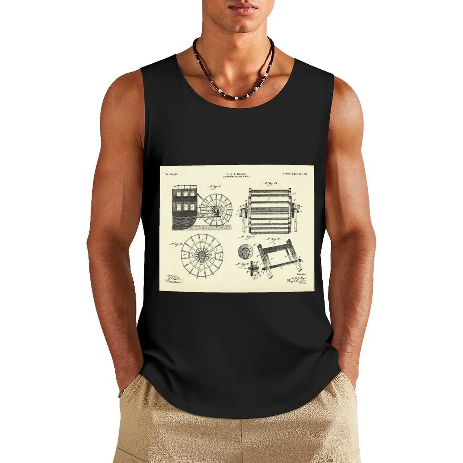 

Steamboat Paddle Wheel-1898 Tank Top sleeveless tshirts for men bodybuilding t-shirt Men's vest