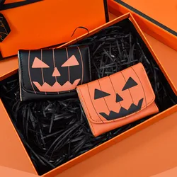 New Purse Retro Purse Lady 2024 Folding Credit Card Holder Cute Purse Fashion Money Bag Pumpkin Head Purse MEN Card Bag