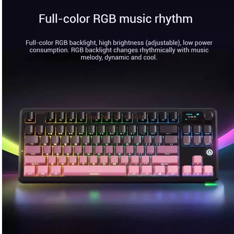 

Ajazz Ak870 Mechanical Keyboard 3-Mode Hot Plug Screen Wireless Bluetooth Esports Game Office Computer Wired Keyboard Rgb Diy