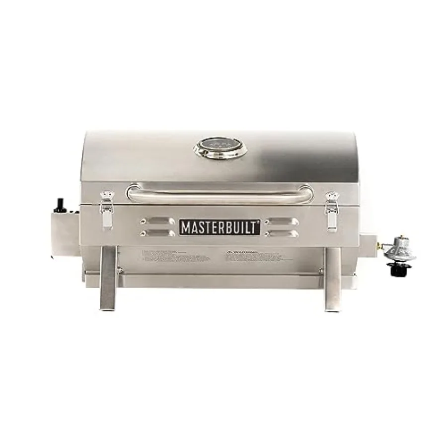 

Portable Propane Gas Grill with Folding Legs Chrome-Coated Warming Rack and 288 Cooking Square Inches in Stainless Steel