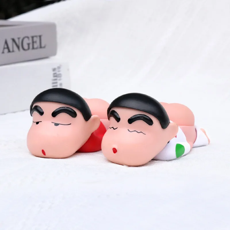 2Styles Anime Crayon ShinChan Figures Lying Posture Nohara Shinnosuke Action Figure Car Desktop Decompression Toys Children Gift