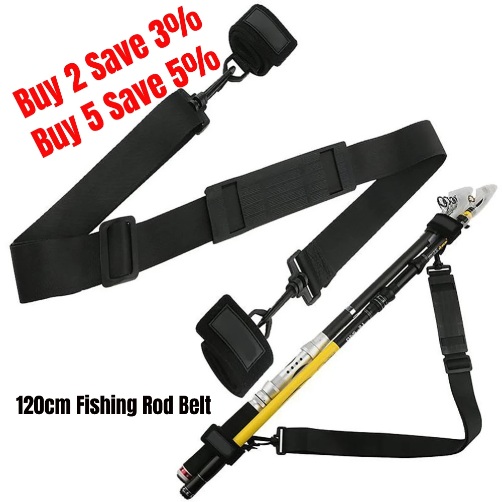 1pc Fishing Rod Carrying Strap Sling Shoulder Belt Security Tools Nylon Lure Rod Magic Tape Straps Tackle Accessories