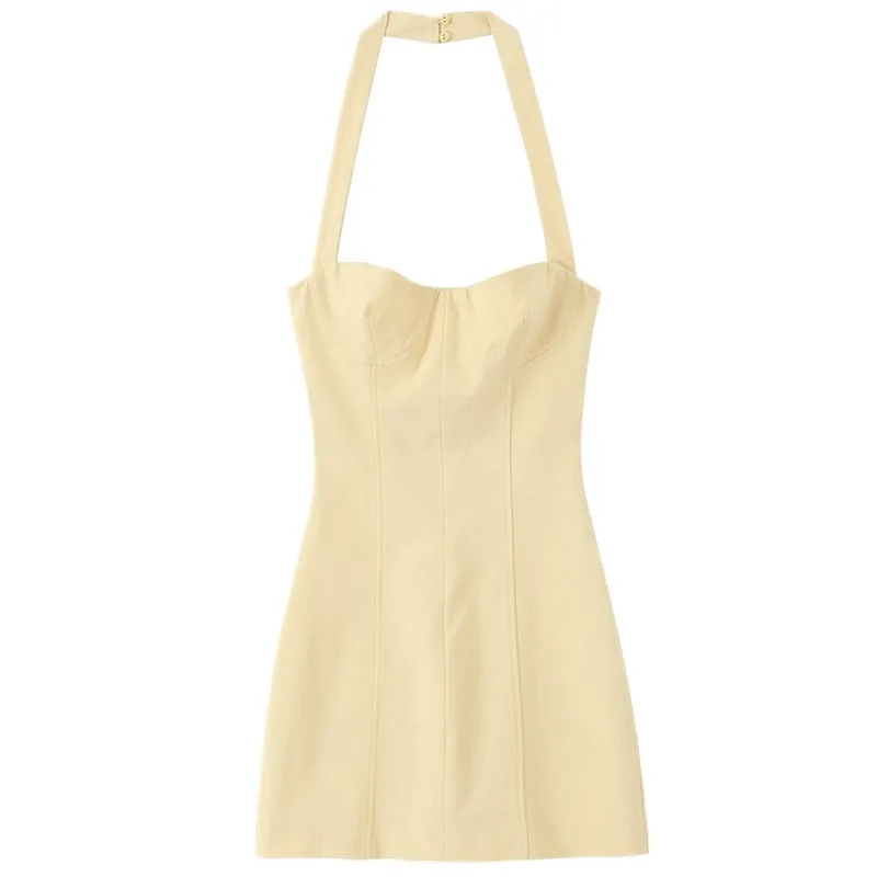 صيف 2025 فستان رومبير نسائي جديد بتصميم متعدد الاستخدامات ورقبة مميزة 632، أسلوب مناسب للتنقل، بدون أكمام، مصنوع من مواد ...