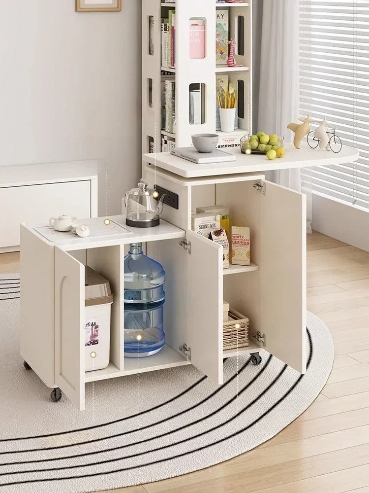 

Съемный чайный столик на колесах, диван для гостиной, вращающийся столик с тележкой, боковой шкаф для чайного столика, креативное улучшенное ощущение