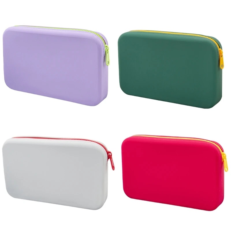 Durable and Stylish Silicone Storage Bag Suitable for Sorting Headphones Cosmetics and Stationery