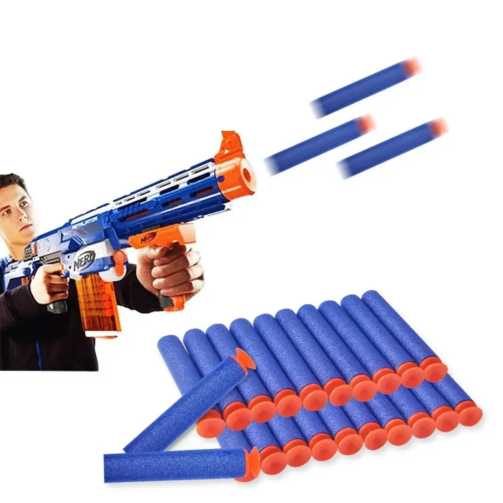 7.2cm recarga bala dardos compatíveis para nerf elite série blasters criança brinquedo arma 100 peças macio eva azul munição crianças presentes