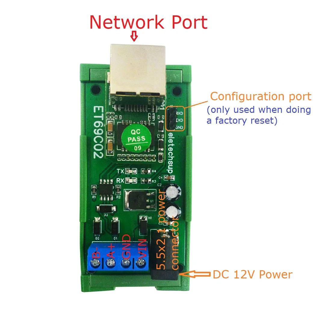 For Modbus RTU Master Slave TCP Client Server MQTT PLC Ethernet Network IP RJ45 to RS485 Bus Converter