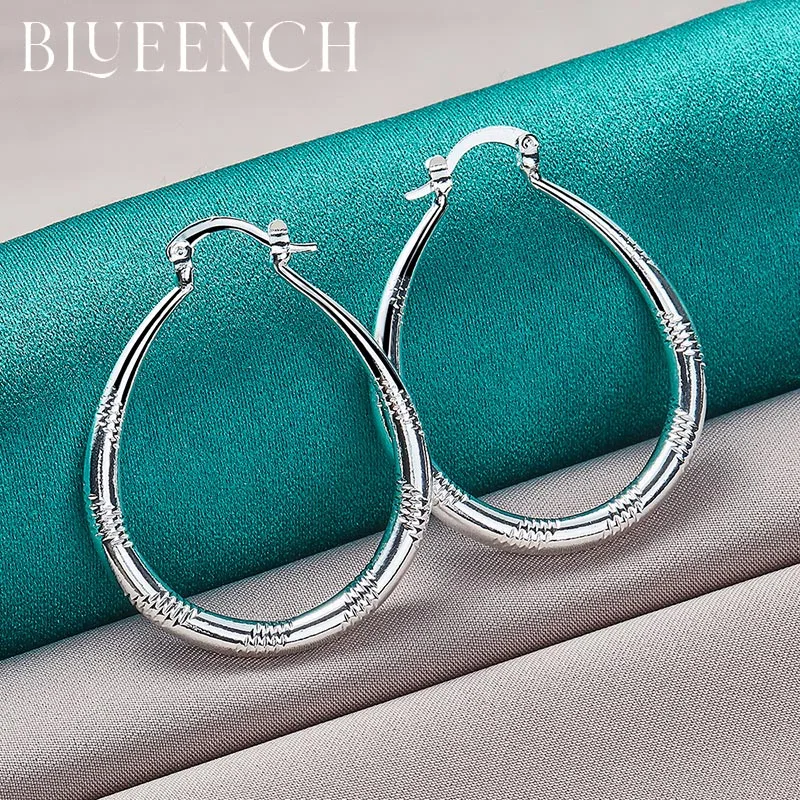 

Blueench 925 Sterling Silver Water Drop Simple Earrings for Women Party Wedding Fashion Glamour Jewelry