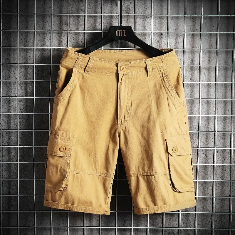 

Trendy Men's Casual Shorts for Summer Pure Cotton Mid-Length Cargo Design Loose Fit Lightweight Versatile Daily Use