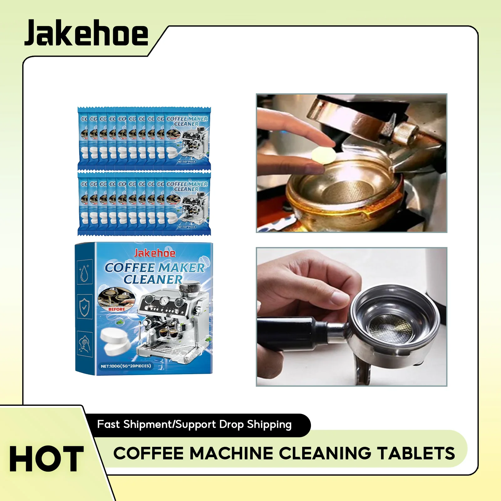 Coffee Machine Cleaning Tablets Effervescent Descaling Dirt Scale Removal Yellow Tea Dirt Stain Cleaner Tablet Descaling Agent