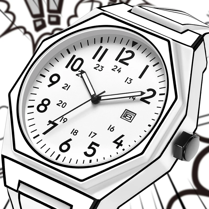 

LIGE Top brand luxury watches mens animation inspiration fashion sketch men's watches clock waterproof quartz wristwatch reloj