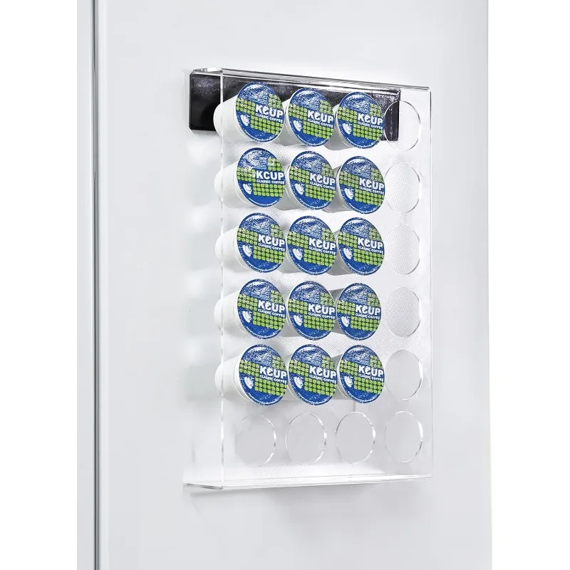 

Magnetic K Cup Holder for Refrigerator, 24 K-Cup Acrylic Coffee Pod Holder with Magnets, Pod Organizer Storage for Home/Office