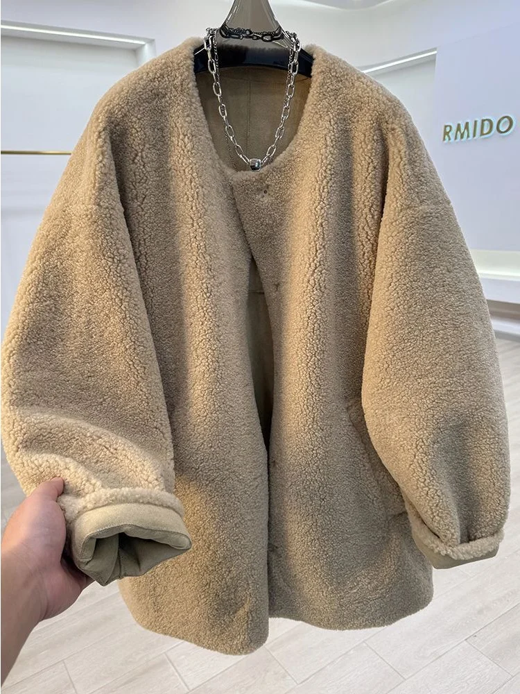 Plus size 300 pou coreano sle casual thiened pele de couro entrado feminino jaet preguiçoso faion inverno nova chegada