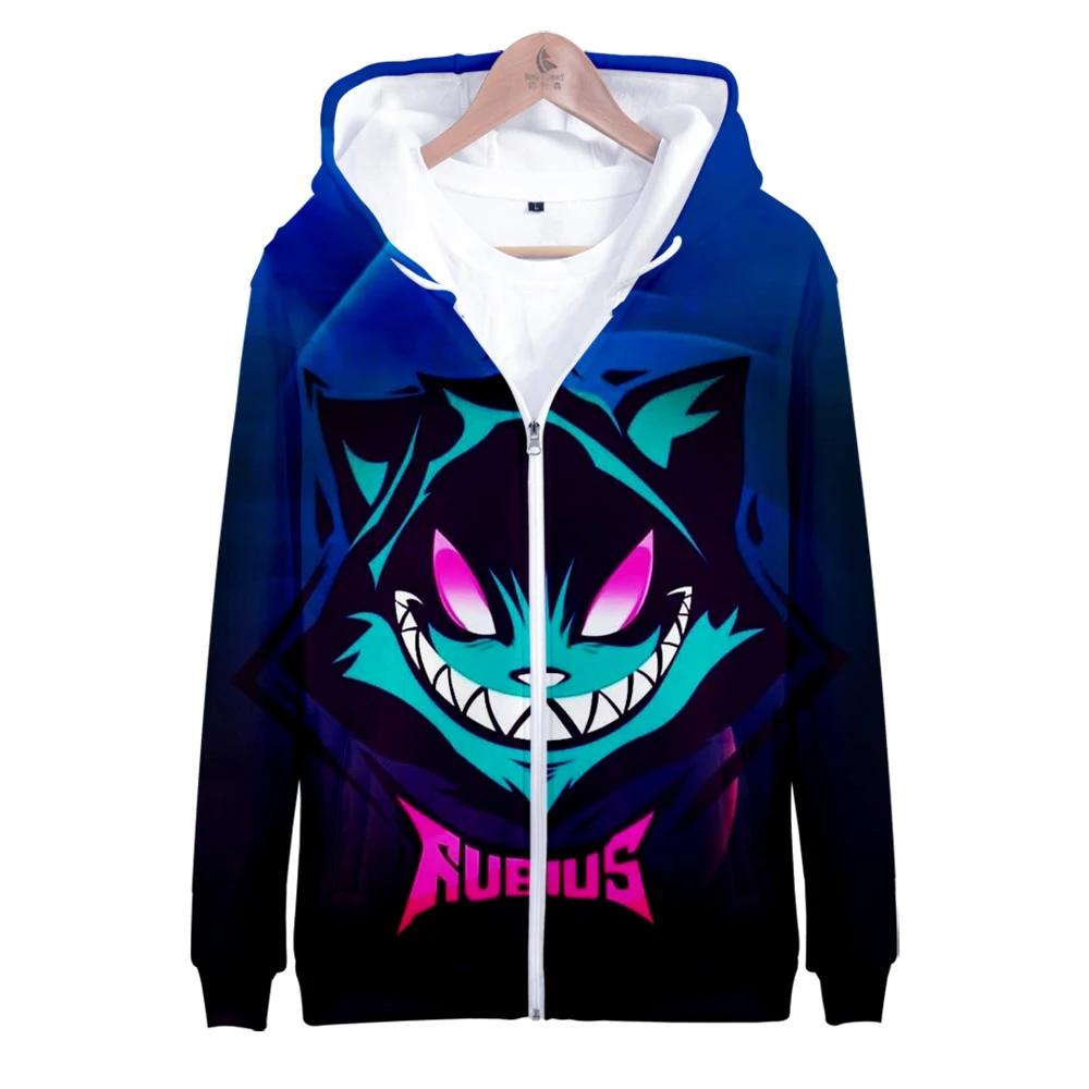 Rubius Merch 3D Print Zip Up Hoodie Women Men Harajuku Sweatshirt Streetwear Hip Hop Zipper Hooded Jacket Casual Tracksuit