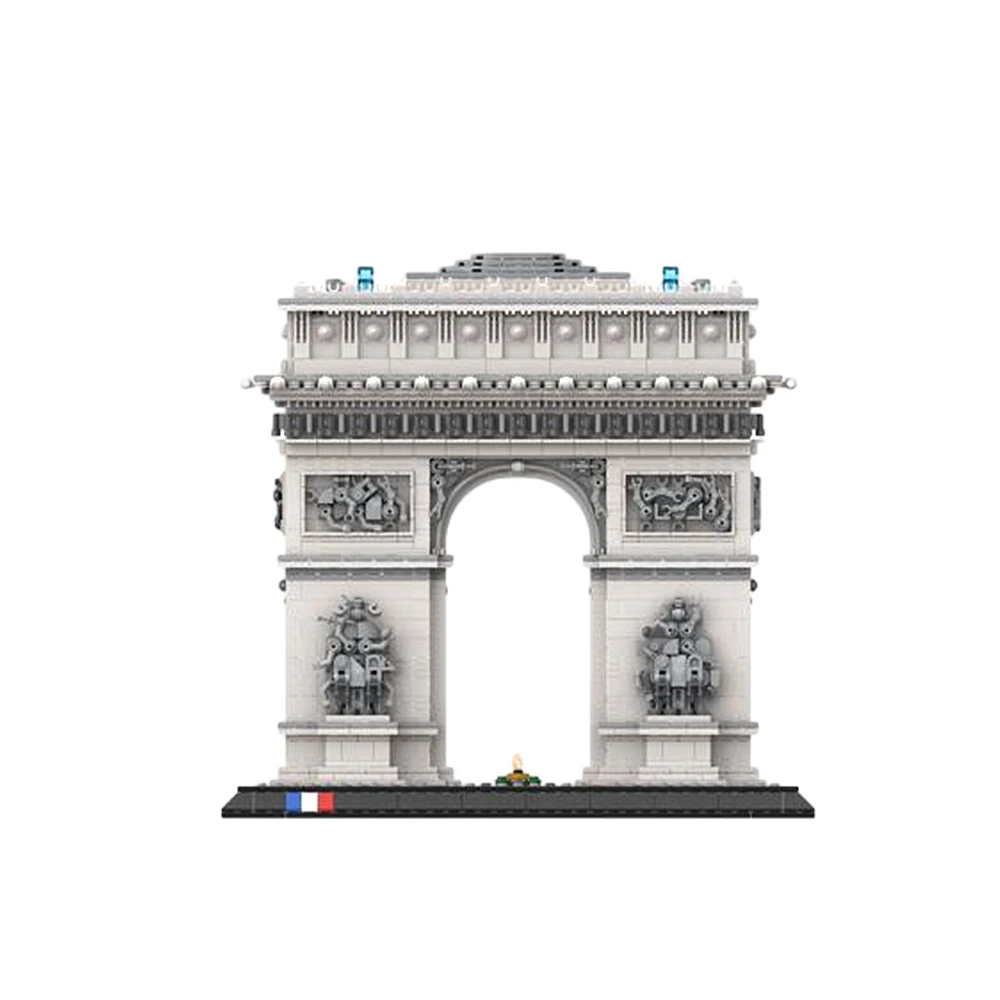 MOC France Famous Historical Architecture Triumphal Arch Model Building Blocks DIY Assemble Bricks Adult Kids Toy Christmas Gift