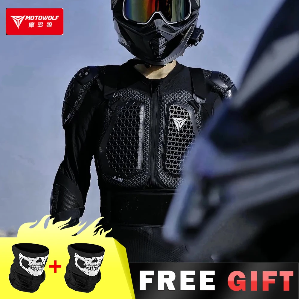 

Motowolf Men Women Motorcycle Anti-fall Riding Armor Four Season Full-body Protective Gear Motocross Armor Protective Suit