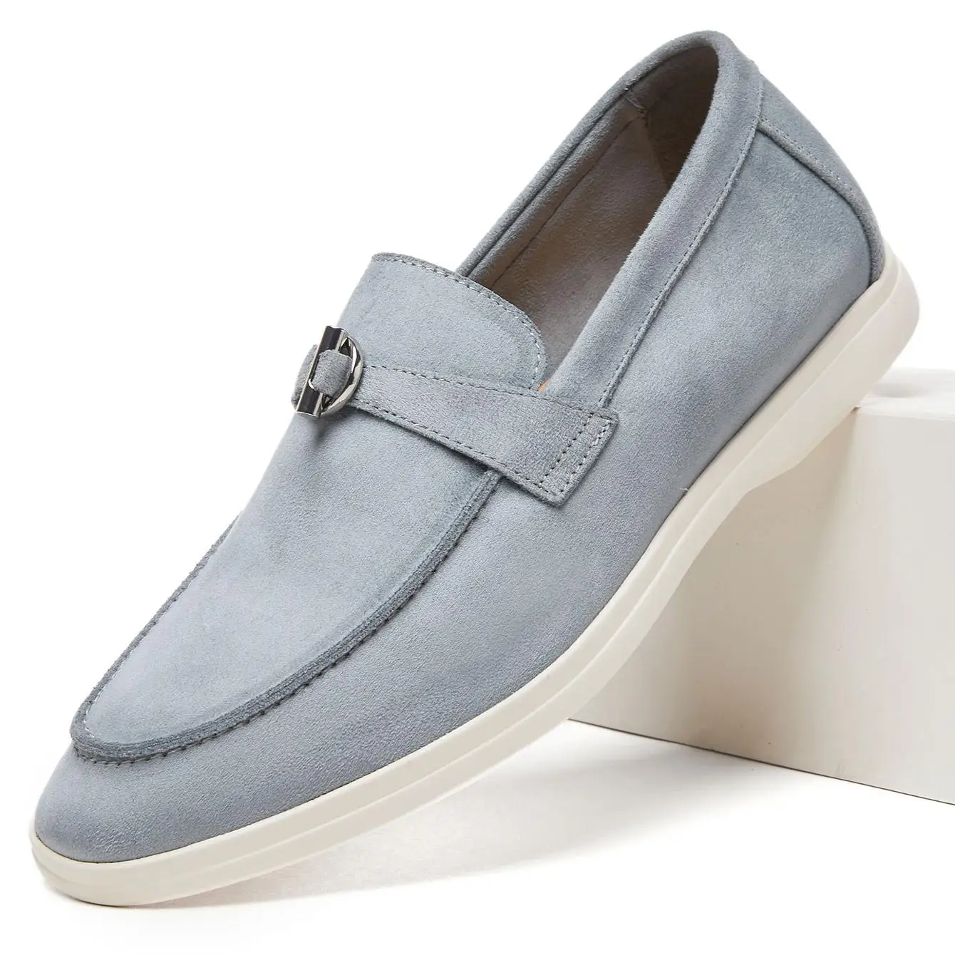 Desai Men's 2026 Autumn Easy-on PU Leather Loafer Shoes Metal Buckle Comfort Sole For Office Commute Leather Casual Shoes Wear
