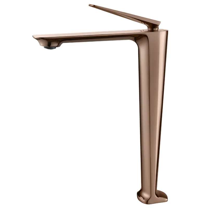 

Northern European Style Modern Brass Golden Bathroom Faucet Mixer Deck Mount Rose Gold Lavatory Basin Water Tap G1161