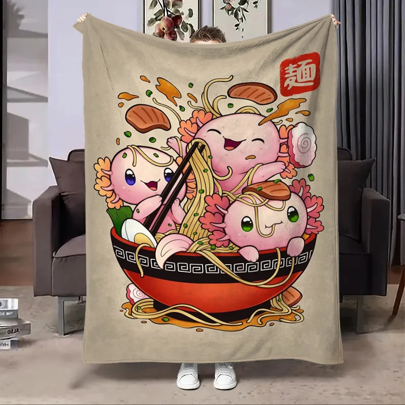 

8 Sizes Anime Ramen Printed Blanket Warm Soft and Comfortable Home Travel Blanket Sofa Bedding Cover Blanket Kids Gamer Gift