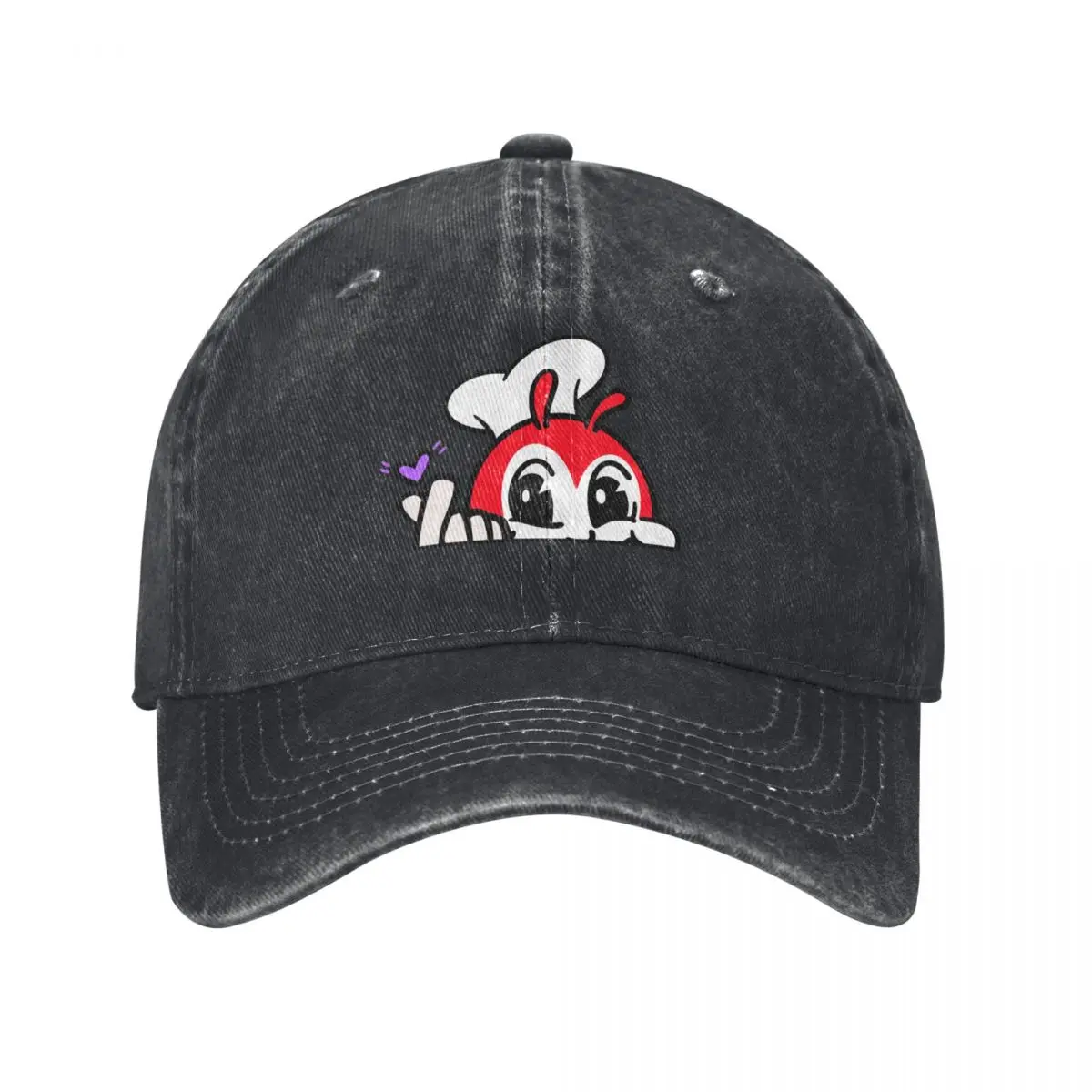 JOLLIBEE PEEKING FINGER HEART FILIPINO STICKER BLACK Baseball Cap Luxury Brand derby hat Men Golf Wear Women's