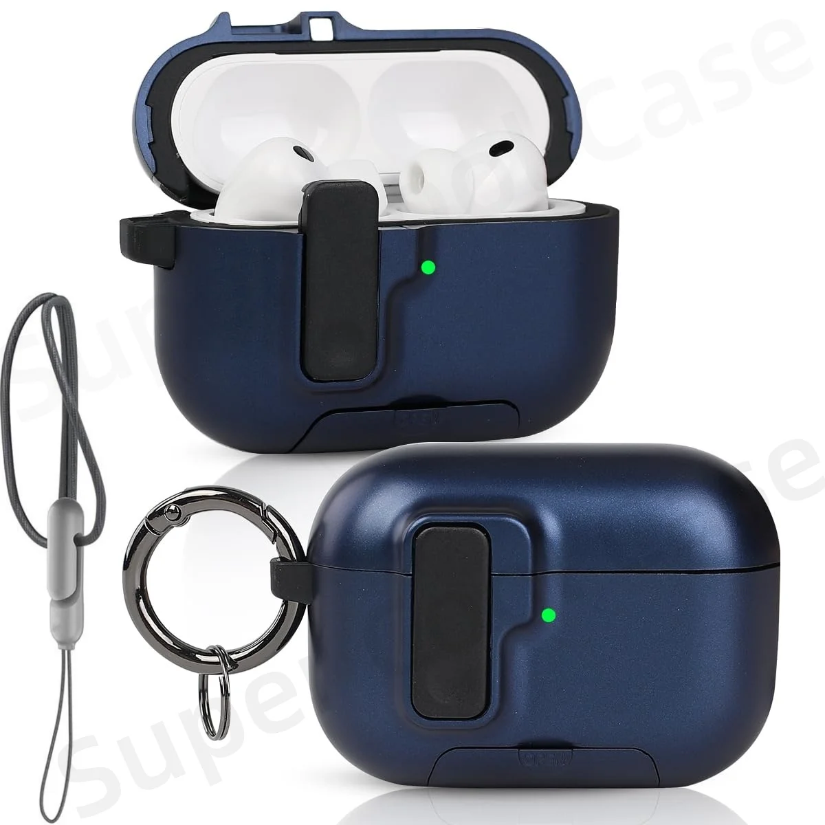 2025 für AirPods Pro 3 Hülle mit Secure Lock & Lanyard für AirPods Pro3 Hülle Schutzhülle mit Telefonständer für AirPods Pro 3 – Detail 9