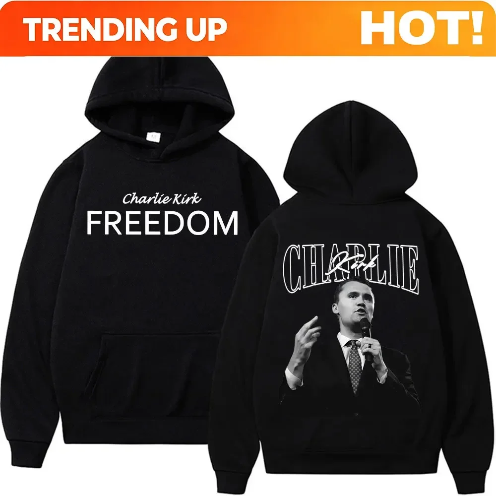 Customization Justice For Charlie Kirk Freedom Hoodies Men's Clothing Harajuku Trend Streetwear Sweatshirt Fleece Casual Long Sl