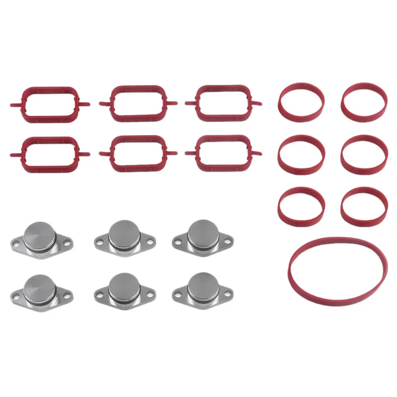 ABIB -19PCS Car Intake Manifold Blind Plugs&Gasket Kit 11612246945 For BMW 525D 530D 535D X3 X5 X6 M47 M57N Elring 1617790198