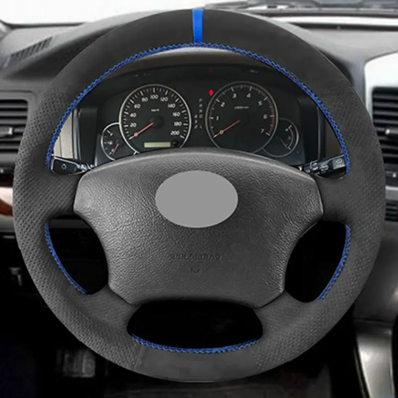

For Toyota Tundra 2003-06 Highlander Sequoia Sienna Hilux 2009-11 For Lexus GX470 2004-09 Car Steering Wheel Suede Leather Cover