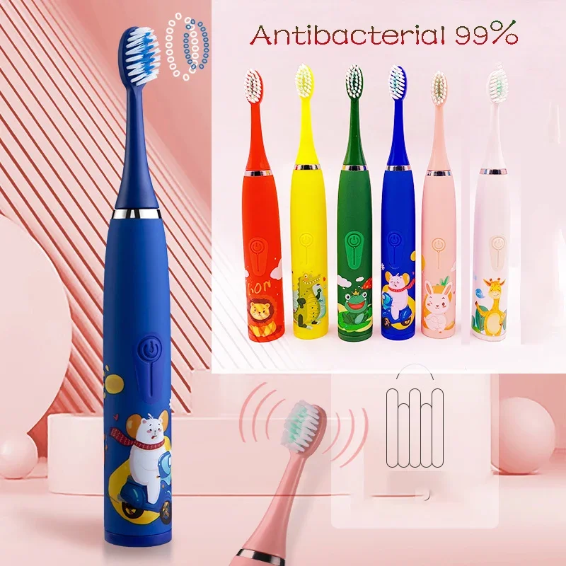 

Children Electric Toothbrush Sonic Kids Boy Girl Cartoon Teeth Whitening Toothbrush USB Ultrasound Soft Bristle Tooth Brush