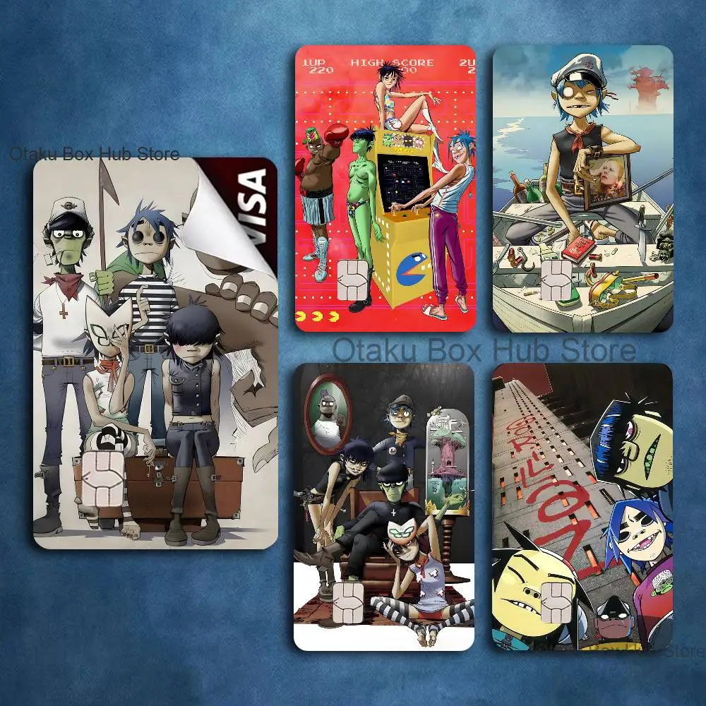 

G-Gorillaz Rock Band Card Stickers Credit Visa Debit Bank Charge Card Bus Metro Waterproof Sticker Decal Decoration