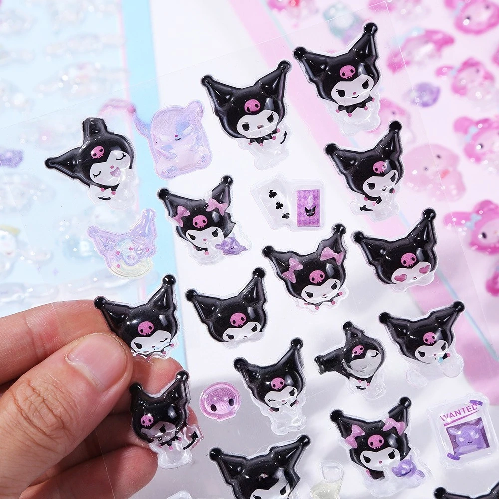Kawaii Sanrio Hangyodon dibujos animados 3D relieve lindo pegatinas de gelatina niñas pegatina decorativa periférica creativa regalos de cumpleaños